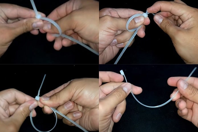 Tháo dây rút nhựa bằng móng tay