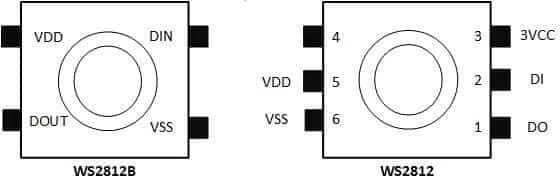 Sơ đồ chân đèn LED NeoPixel WS2812 và WS2812B