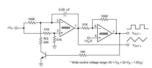 Mạch ví dụ về bộ dao động điều khiển điện áp