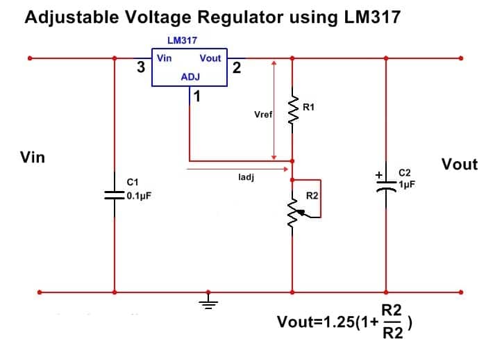 Mạch ứng dụng đơn giản với LM317