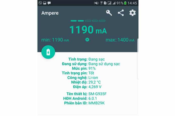cach do dong sac dien thoai tren android bang app ampere