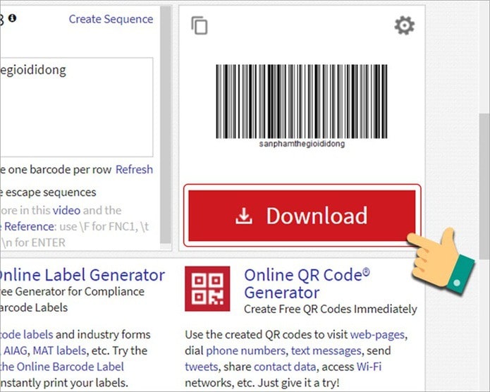 tạo mã vạch online barcode generator bước 6
