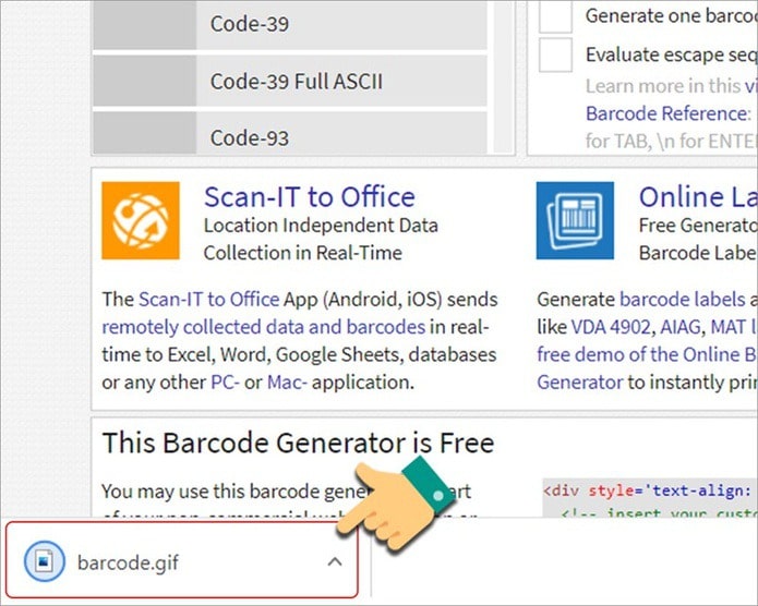 tạo mã vạch online barcode generator bước 8